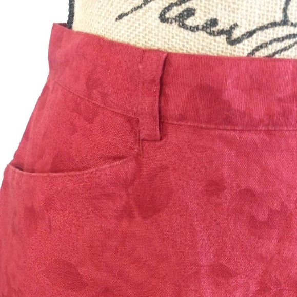 NWT Gap Size 6 Linen Red Holiday Skirt w/ Pockets - Picture 2 of 7